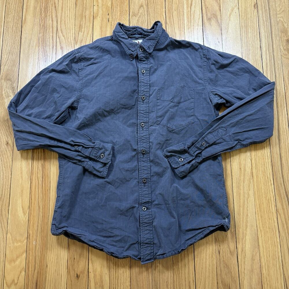 Relwen Shirt Men’s Size Medium Blue Canvas Button Down Long Sleeve *Flaws